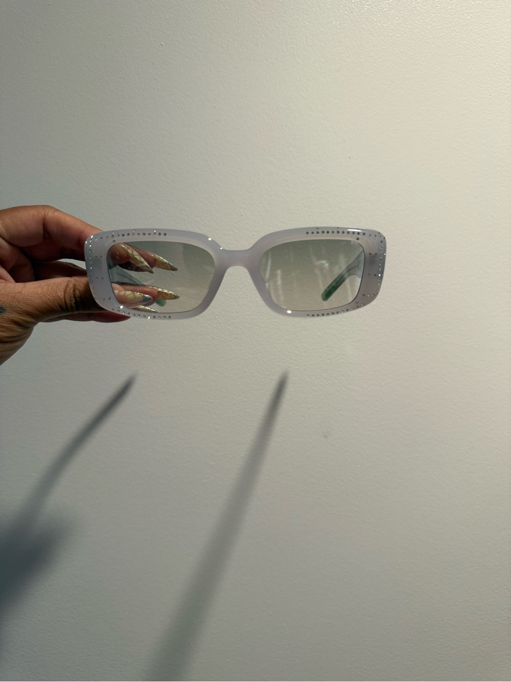 Gentle Monster Rectangular Sunglasses with Crystal Accents